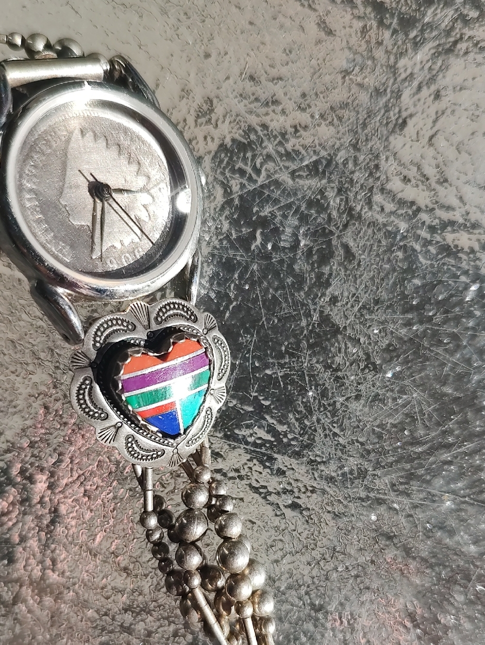 Final Price. Sterling Silver Watch Band With Multiple Gemstones - Picture 4 of 4